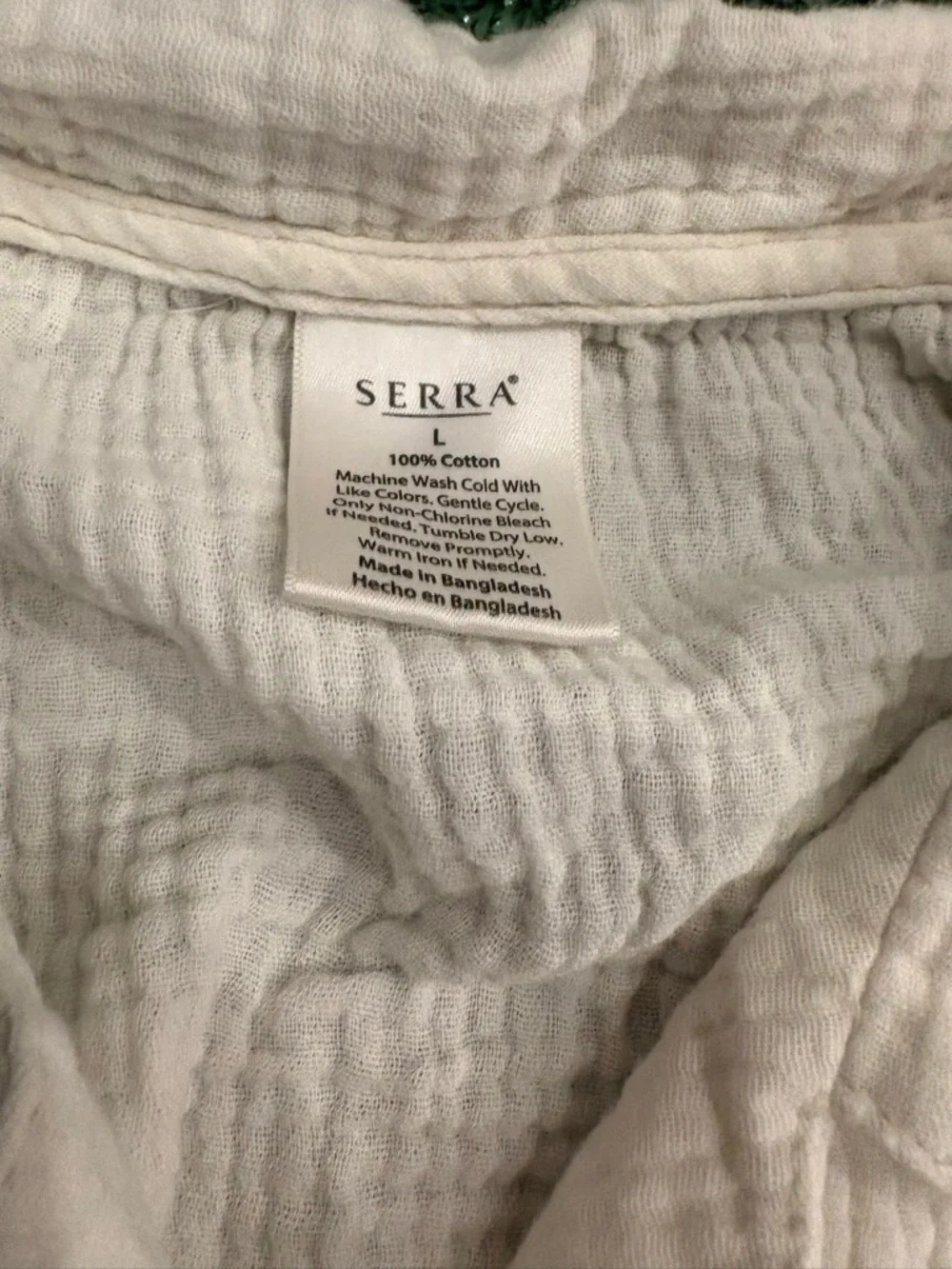 Serra Cream Gauze Button-Up Shirt & Shorts Set - Picture 5 of 5